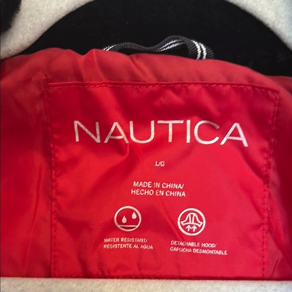Red Nautica Women’s Puffer Jacket with Black Trim - Picture 9 of 11